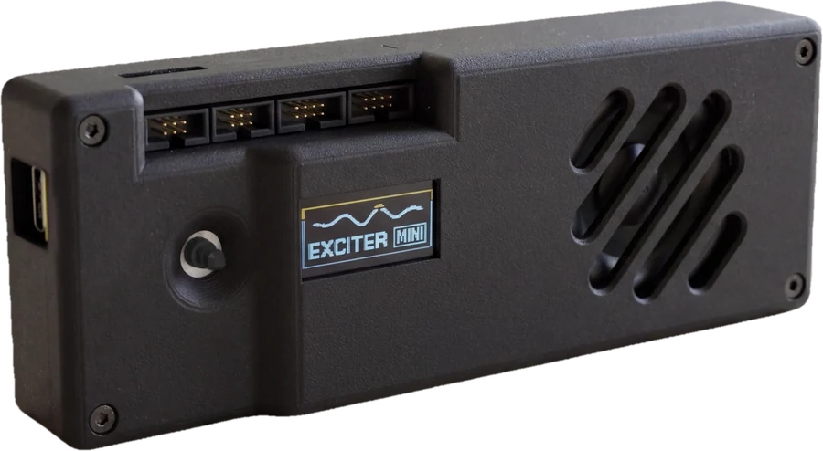 Exciter Mini — cased, with built-in speaker